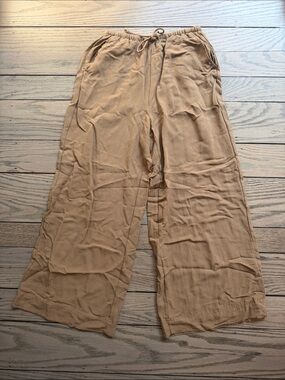 Z Supply Wide-Leg Drawstring Pants in Camel Tan
